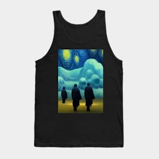 GHOSTS WATCHING A FULL HALLOWEEN MOON Tank Top